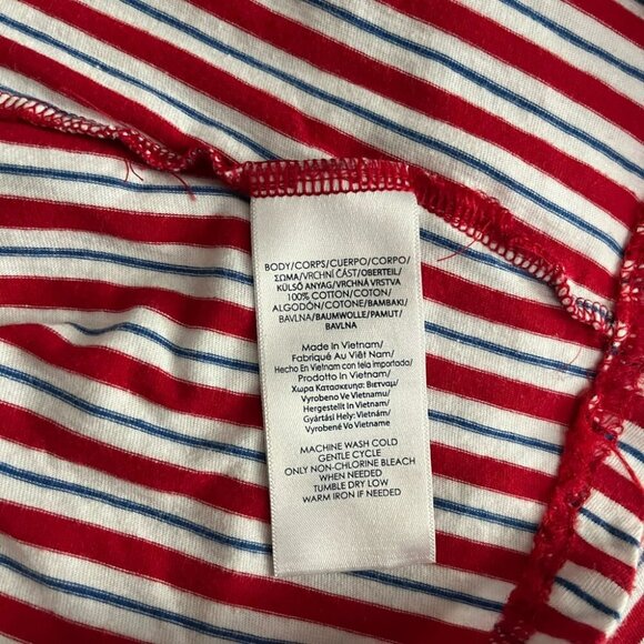 [LP] Chaps Red and White Cap Sleeve Maxi Dress - Picture 7 of 8